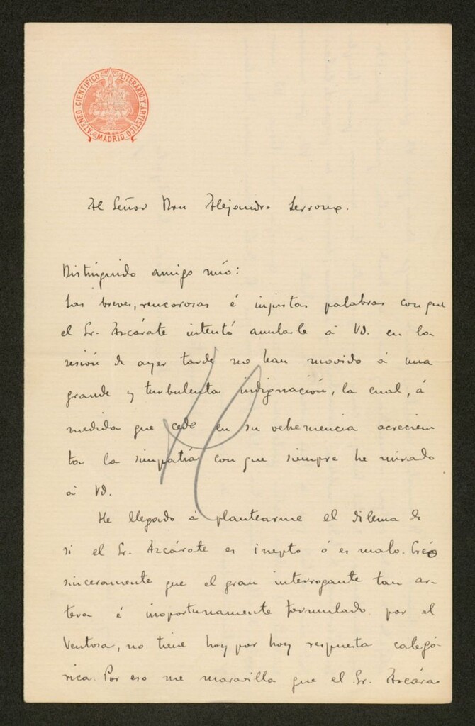 Miniatura de [Carta], 1910 dic. 21, [s.l.], a Alejandro Lerroux 