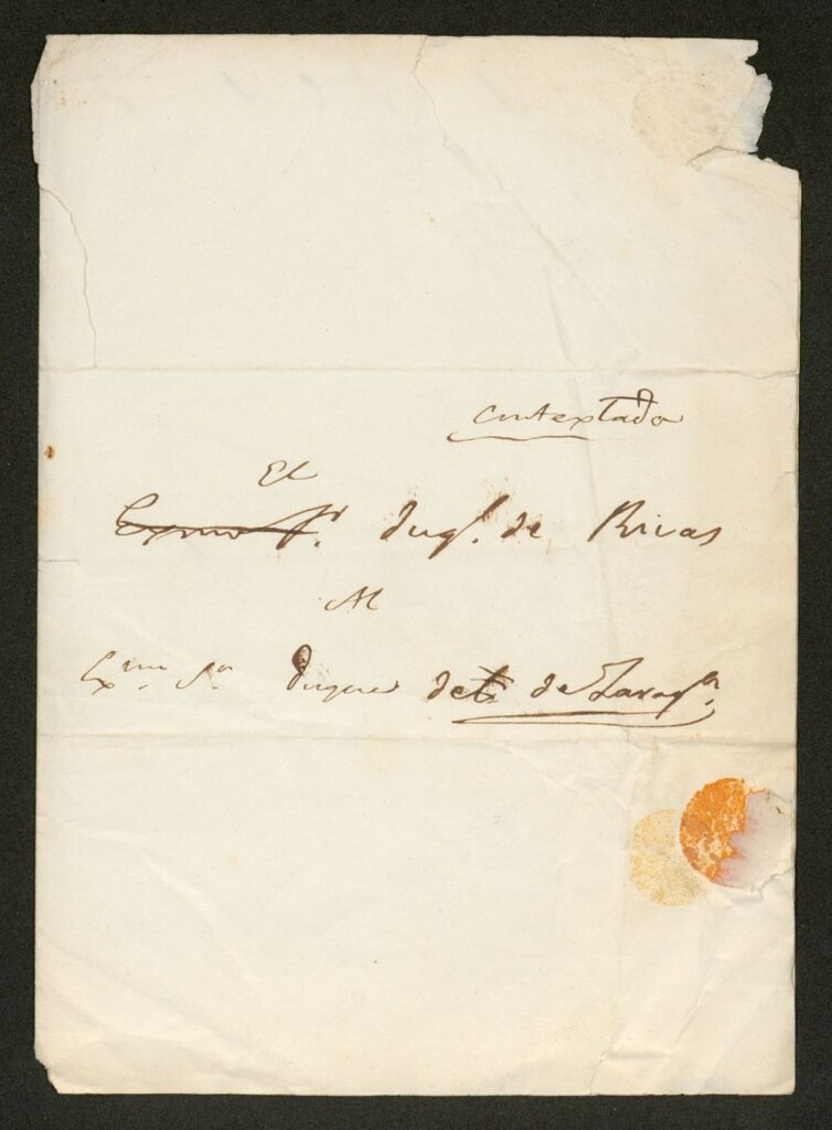 Miniatura de [Carta], [s.a.] hoy 16, Madrid, al Duque de Rivas y su respuesta