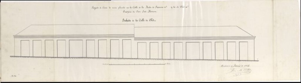 Miniatura de D. José Morón, solicitando levantar una casa en la Carretera de Francia, esquina a la de Olid.