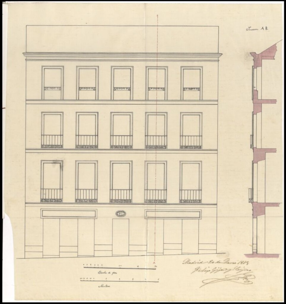Miniatura de D. Vicente Casavella, solicitando levantar una cerca en terreno calle de Fernándo el Católico.