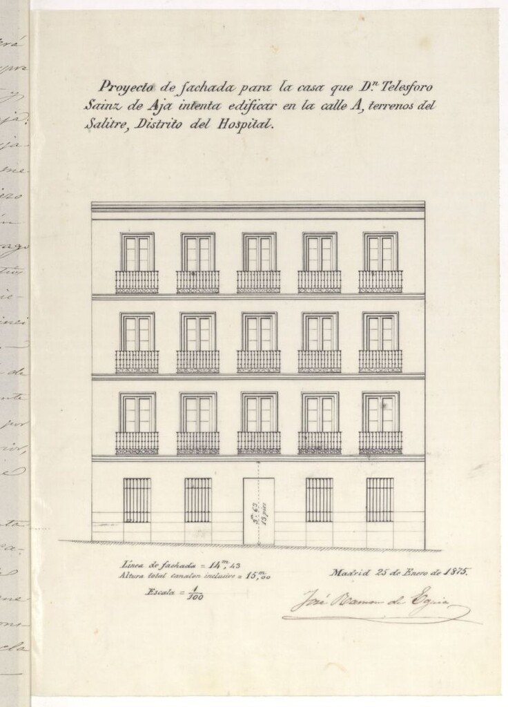 Miniatura de D. Telesforo Sainz de Aja, para construir de nueva planta en el solar nº 14 de los terrenos del Salitre.