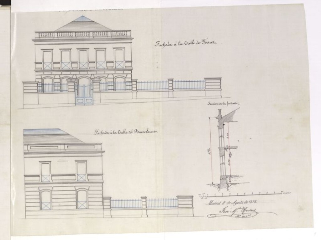Miniatura de D. José Bona, solicitando licencia para construir de nueva planta en el solar nº 7 de la Manzana 23 del Barrio de Argüelles.