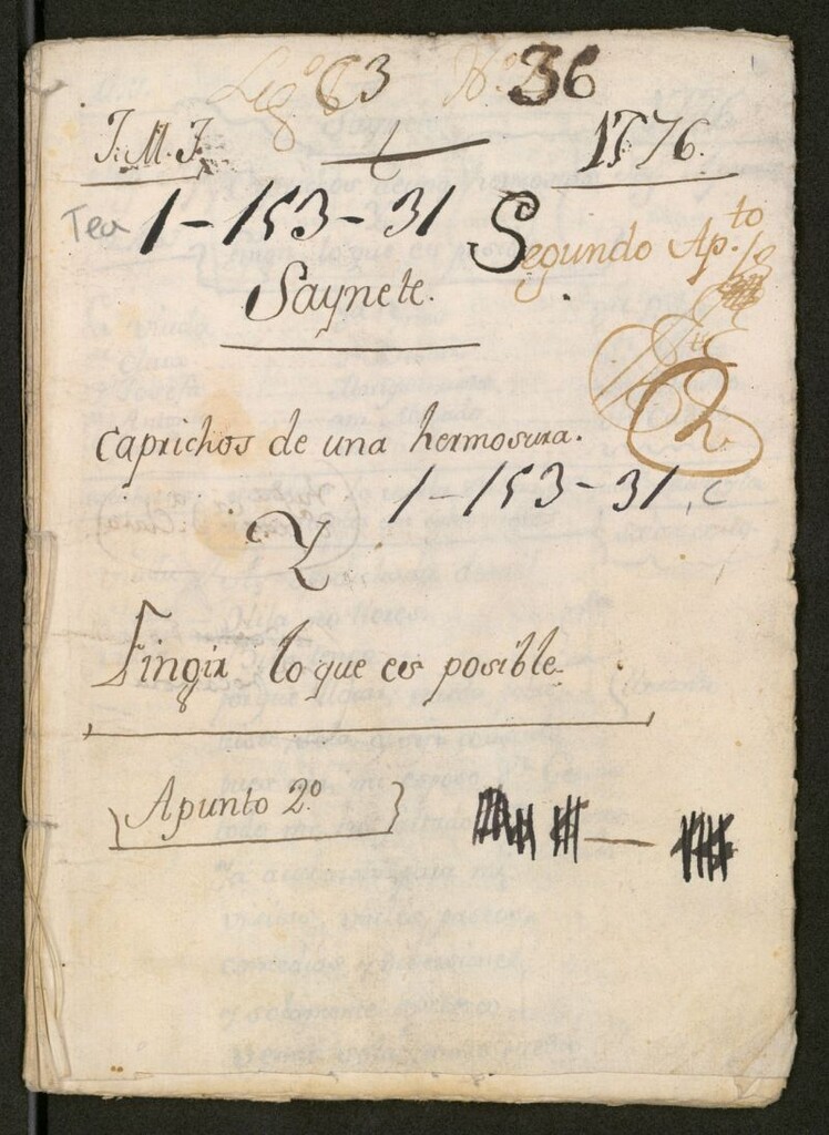 Miniatura de Caprichos de una hermosura y Fingir lo que es posible: Saynete
