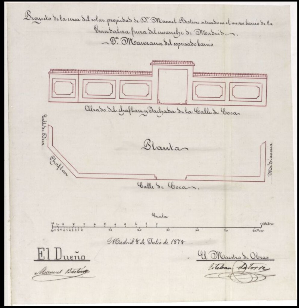 Miniatura de D. Manuel Besteiro, solicitando permiso para levantar una casa en el sitio conocido por la Guindalera.