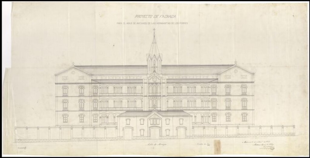 Miniatura de D. Francisca Claudia Graspín, Solicitando permiso para levantar un edificio destinado a Asilo de Ancianos en la Calle Almagro.