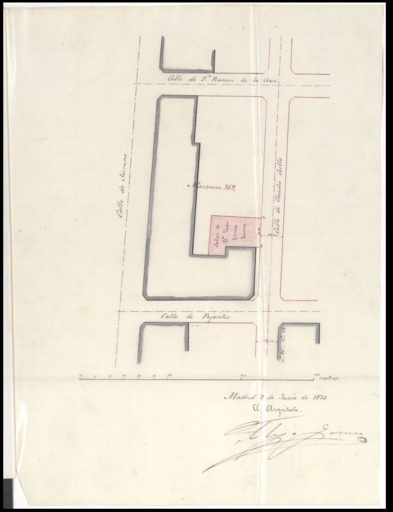 Miniatura de D. Juan García Torres, solicitando levantar una cerca de cerramiento del solar nº 43, calle de Claudio Coello.
