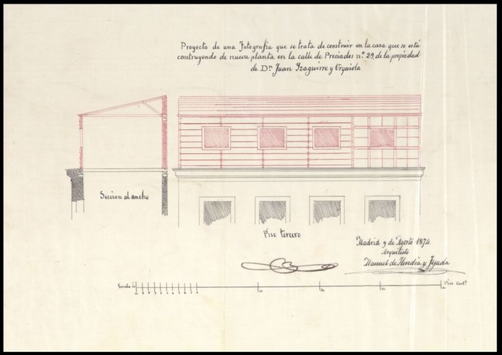 Miniatura de D. Juan Yzaguirre, en solicitud de licencia para edificar de nueva planta una casa en el solar nº 29 de la calle de Preciados.