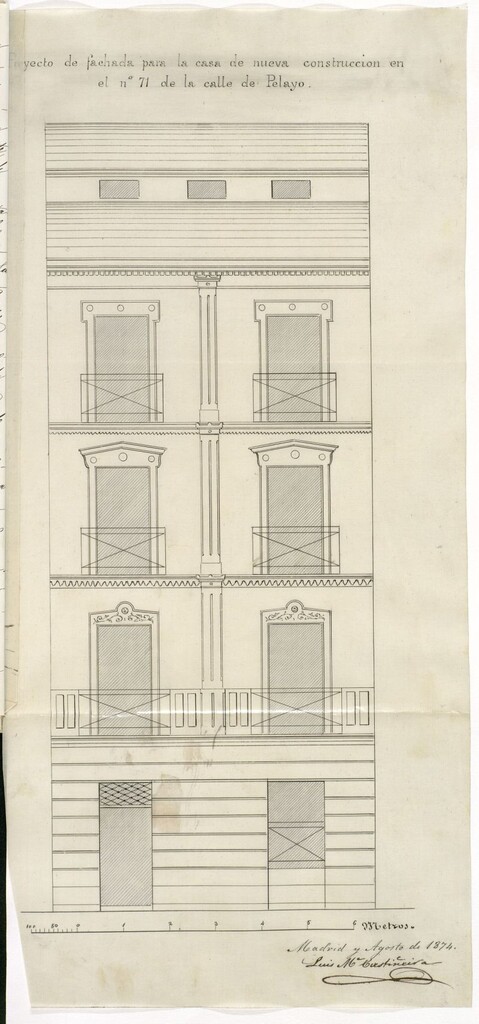 Miniatura de Dª Antonia Torquemada, en solicitud de licencia para edificar de nueva planta la casa nº 71 de la calle de Pelayo.