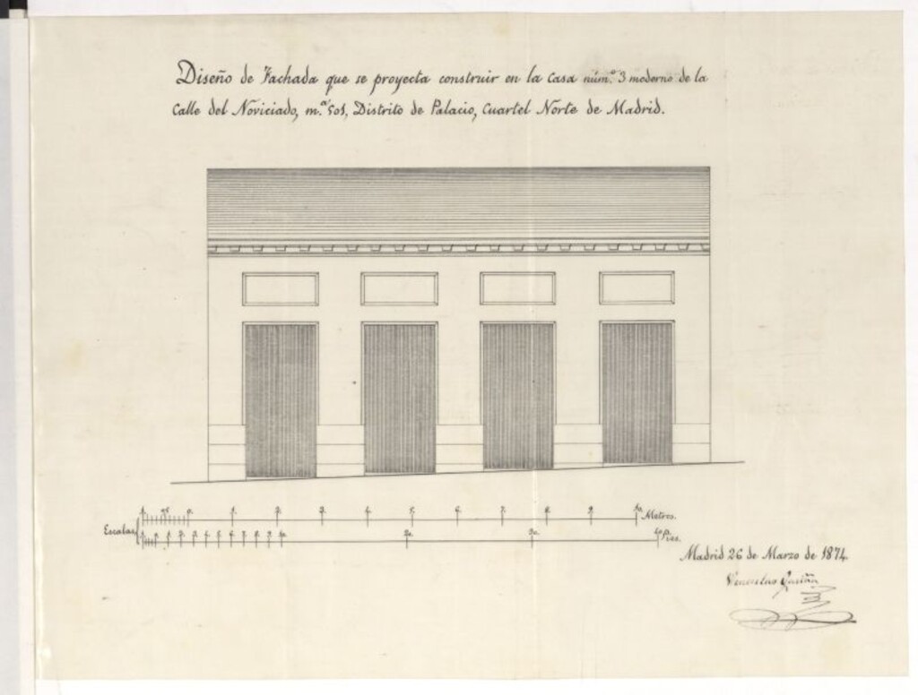 Miniatura de D. Juan Ruiz y González, para edificar parte de la fachada de la casa nº 3 de la calle del Noviciado.