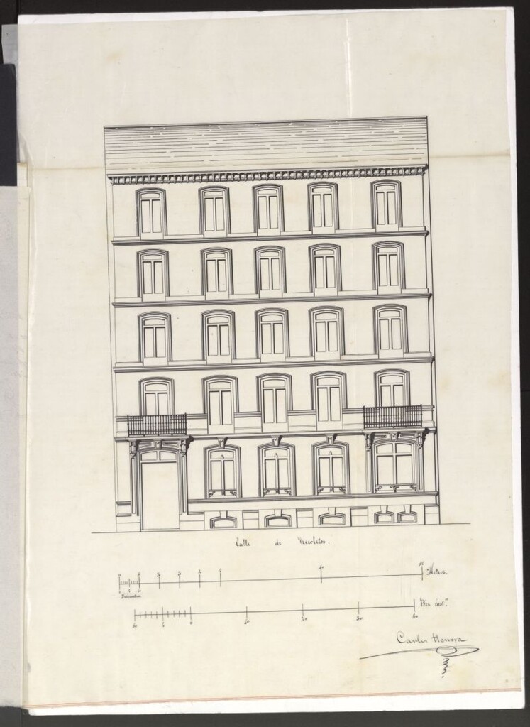 Miniatura de D. Baltasar Vadeperas, en solicitud de licencia para construir de nueva planta en un solar de la calle de Recoletos nº 12.