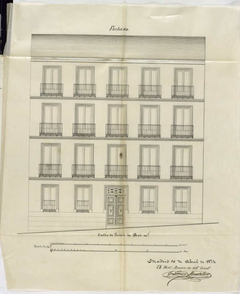 Miniatura de D. Casimiro Montalvo, para construir de nueva planta en parte del terreno ocupado por un jardín en la calle de Juan del Dios nº 5.