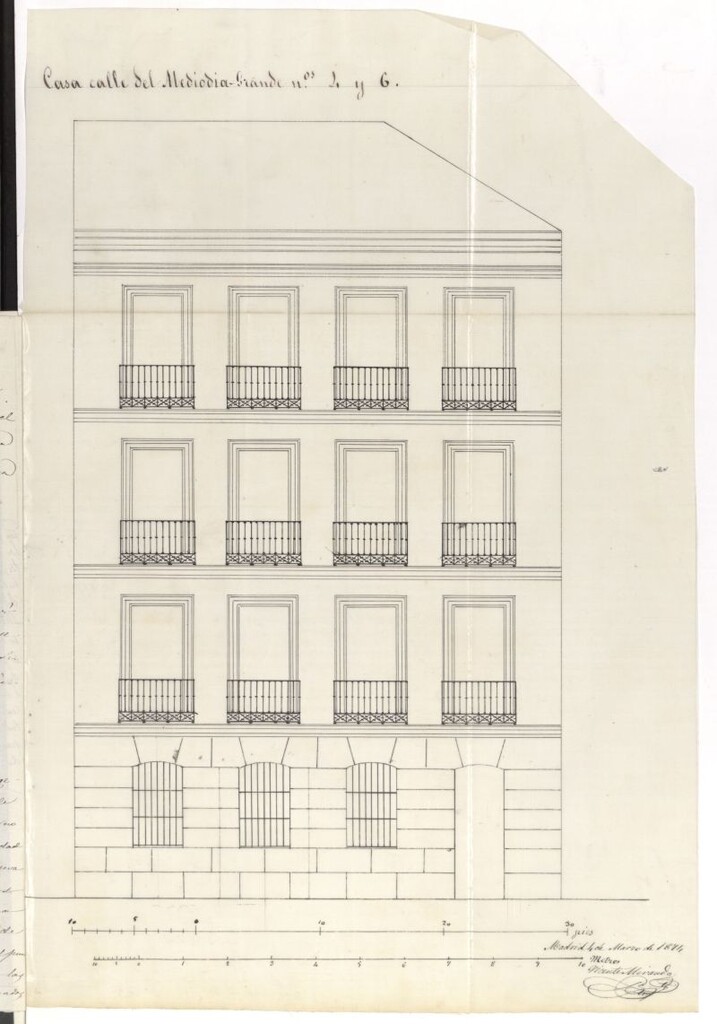 Miniatura de D. José del Olmo y Val, para edificar de nueva planta la casa nº 4 y 6 de la calle del Mediodia Grande.