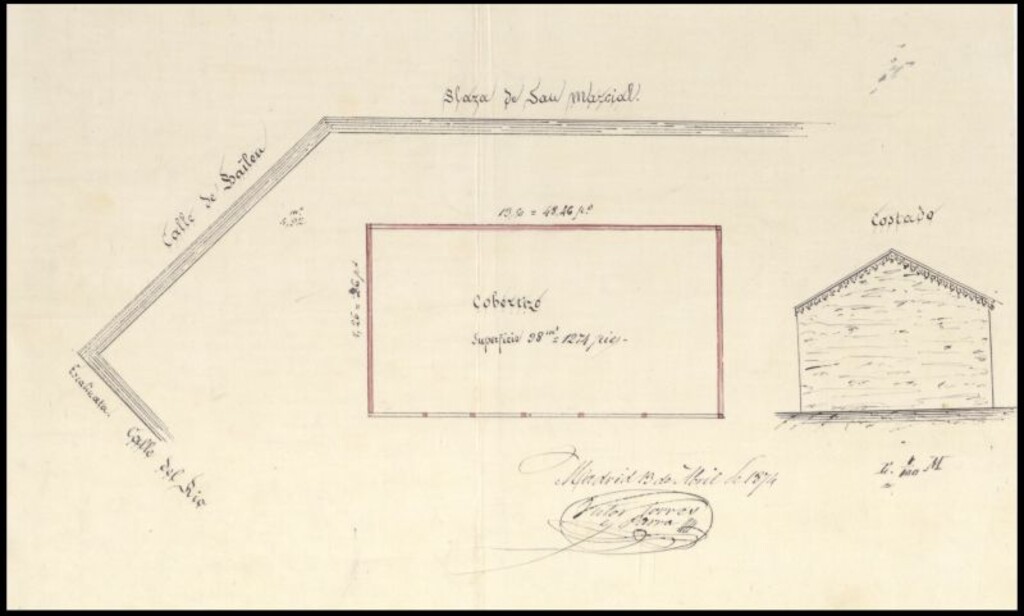 Miniatura de D. Justo Fernández Rey, para construir unos cobertizos en el Jardín de la casa nº 24 de la calle del Río.