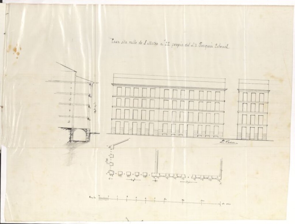 Miniatura de D. Joaquín Estruel, para construir de nueva planta en el solar nº 22, de la calle de San Mateo con vuelta a la Travesía del mismo nombre.