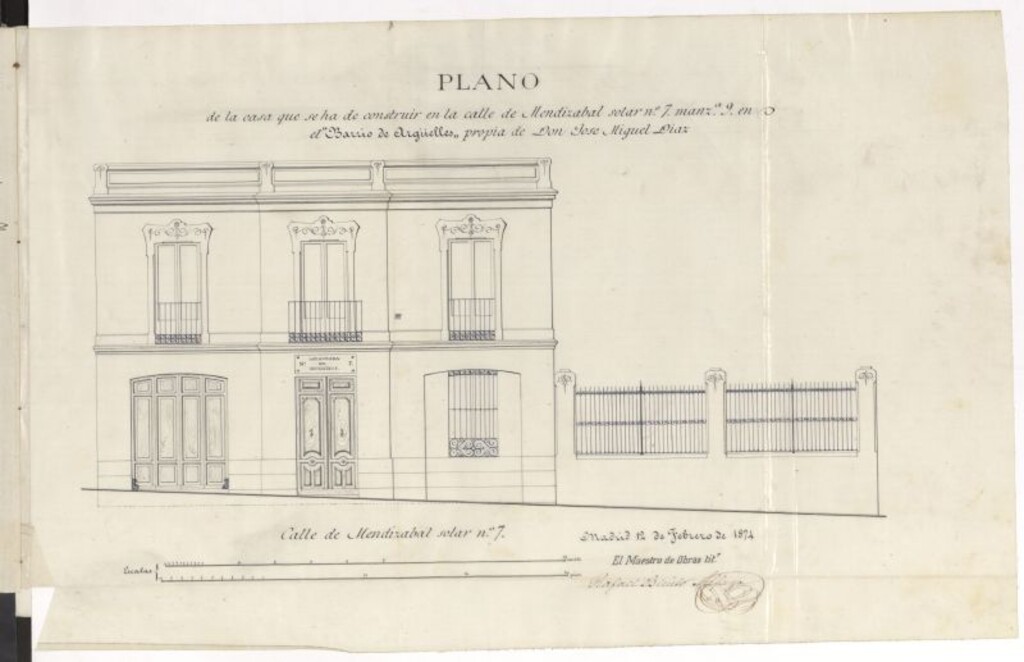 Miniatura de D. José Miguel Díaz, para construir una casa de nueva planta en un solar del Barrio de Argüelles manzana nº 9 nº 7.