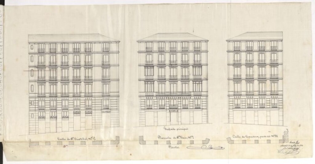 Miniatura de D. Fernando de la Vera e Isla, en solicitud de licencia para construir de nueva planta la casa nº 7 de la Plaza de Santa Cruz con vuelta a la de Esparteros y de San Cristobal.