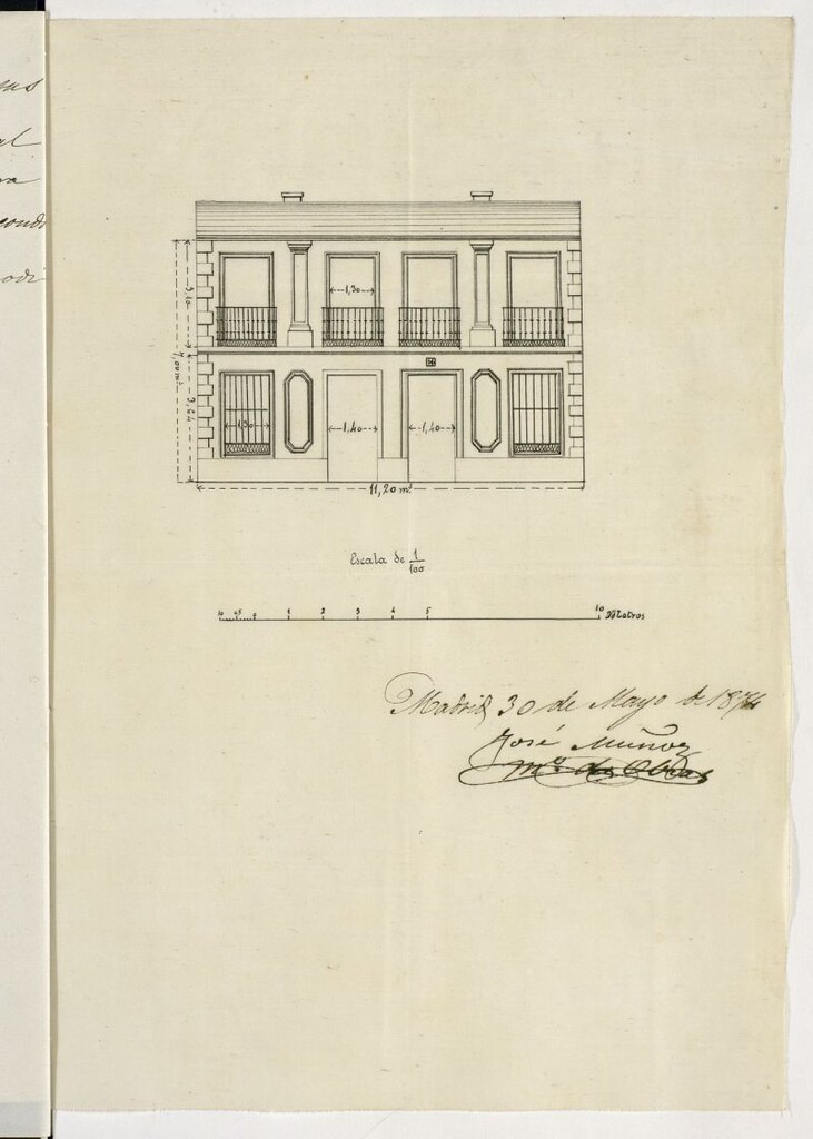 Miniatura de D. Antonio Ortiz, sollicitando levantar una casa en terreno conocido por alto de la noria de la Villa.