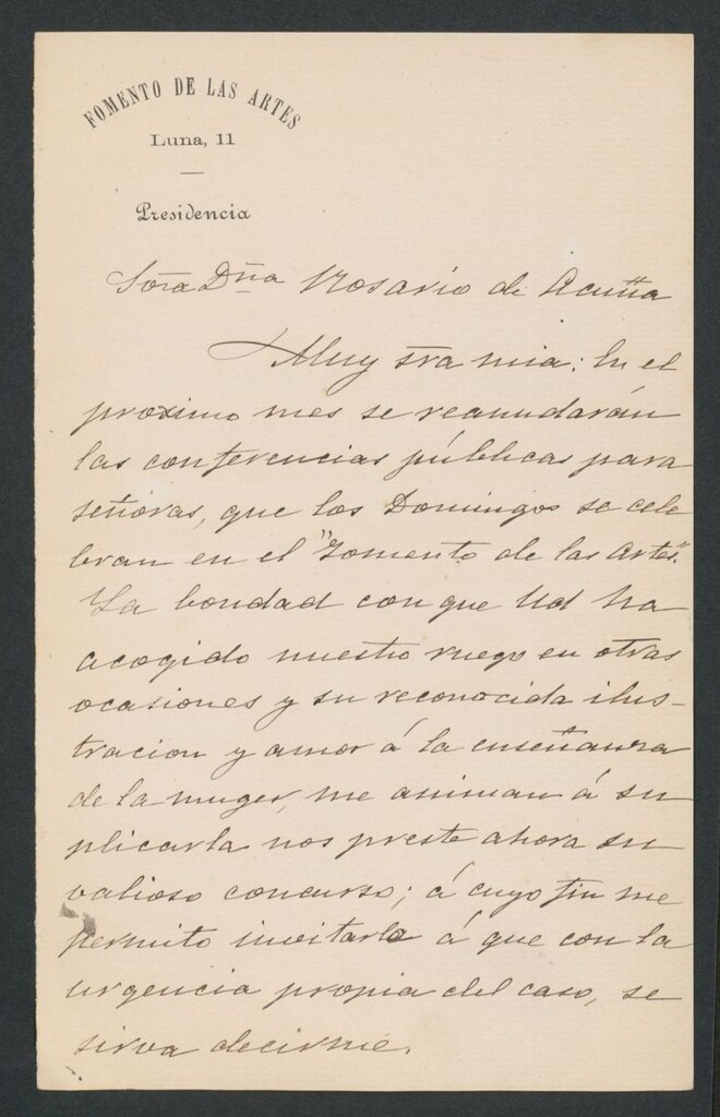 Miniatura de [Carta], [s.a].Madrid, a Rosario de Acuña