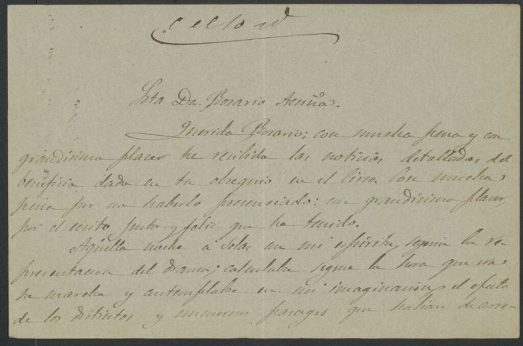 Miniatura de [Carta], [s.a,,s.l], a Rosario de Acuña