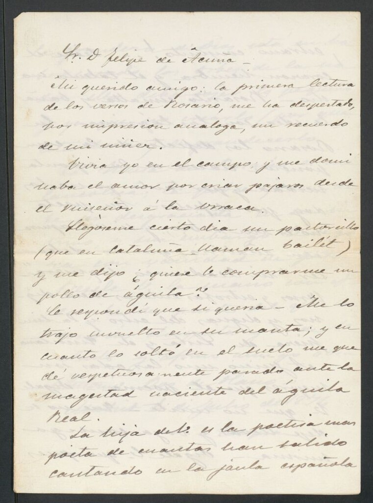 Miniatura de [Carta], 1874 Julio 4, Madrid, a Felipe de Acuña
