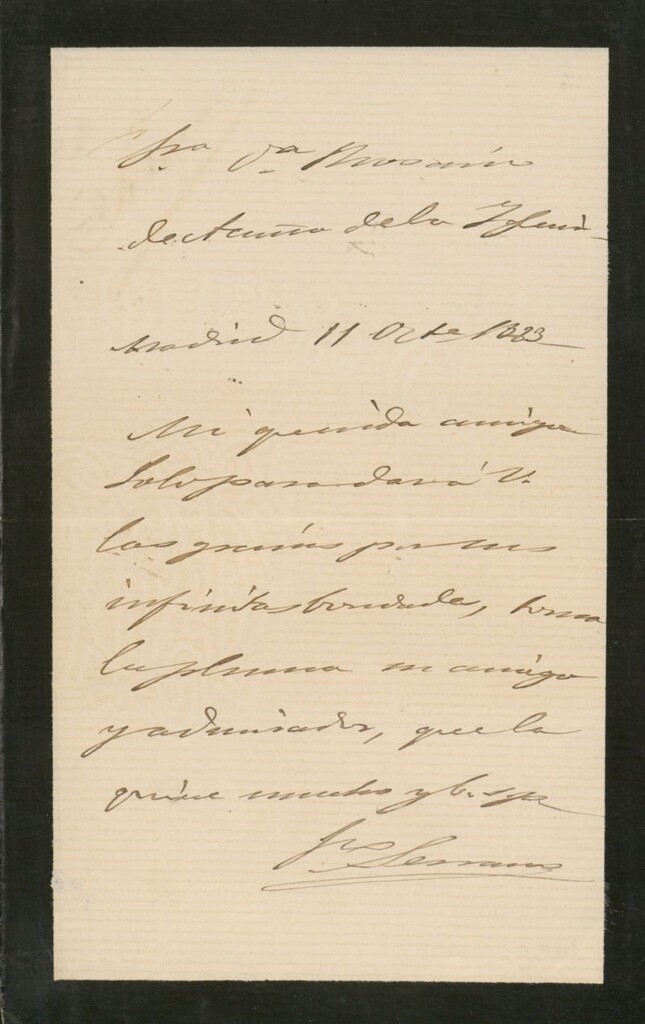 Miniatura de [Carta], 1883 Octubre 11, Madrid, a Rosario de Acuña de Laiglesia
