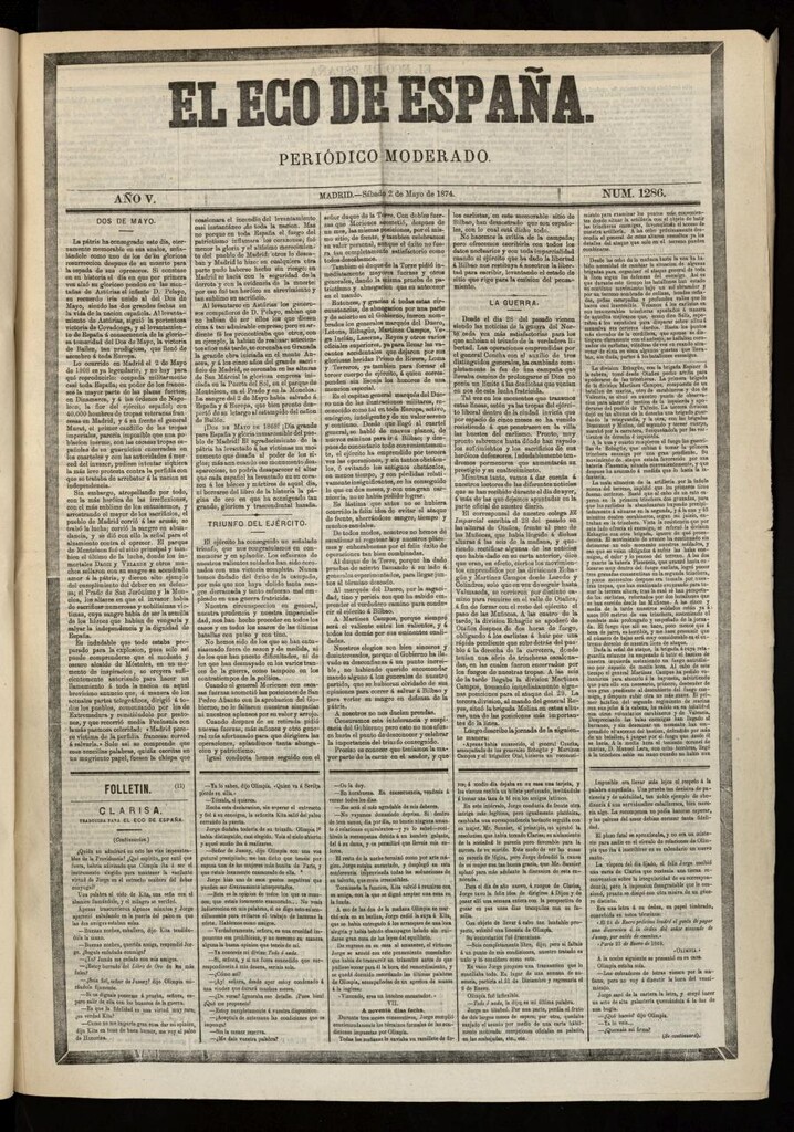 Miniatura de El Eco de España del 2 de mayo de 1874
