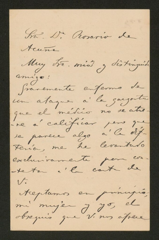 Miniatura de [Carta], 1887 Marzo 3, Madrid, a Rosario Acuña