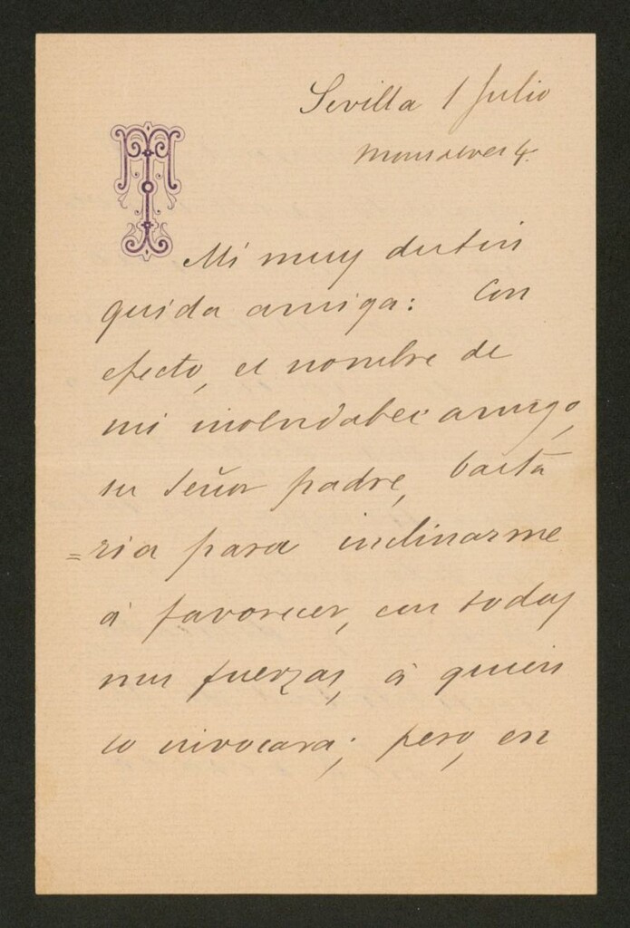 Miniatura de [Carta], [s.a.] Julio 1, Sevilla, a Rosario de Acuña