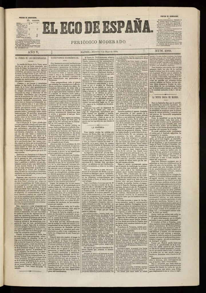 Miniatura de El Eco de España del 6 de mayo de 1874