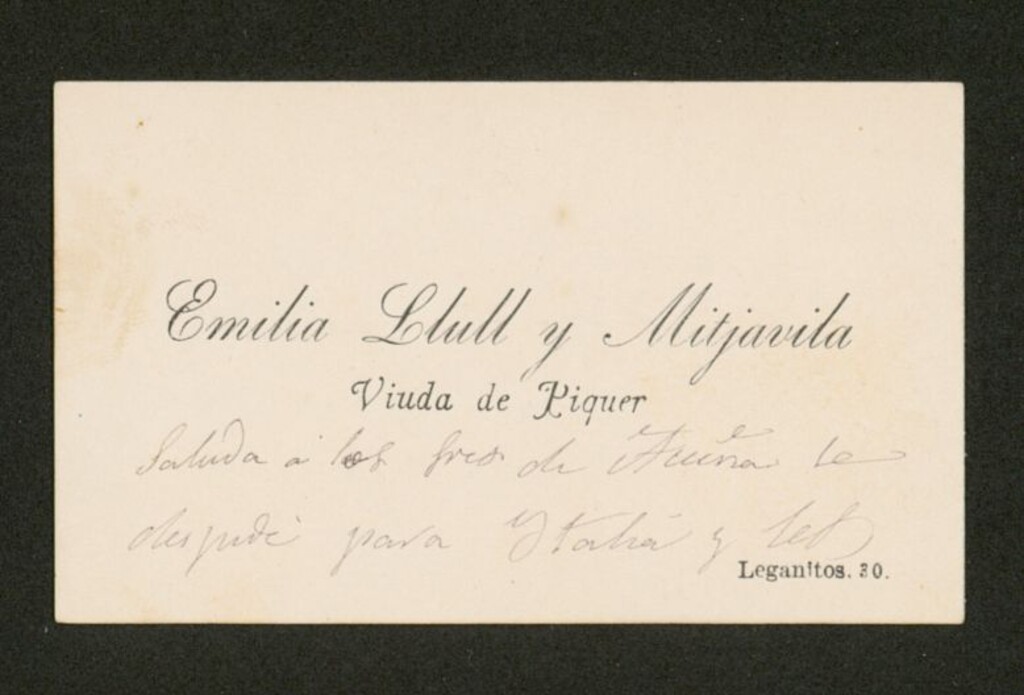 Miniatura de [Tarjeta de visita], [s.a.], Madrid a los señores de Acuña