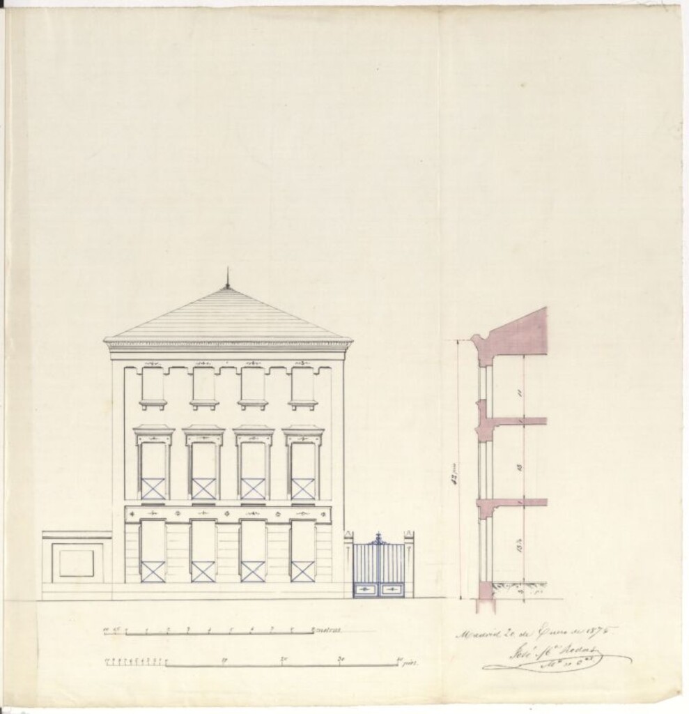 Miniatura de D. Antonio De Alba, en solicitud de licencia para construir de nueva planta en el solar de la manzana del Barrio de Argüelles con fachada a la calle del Ferraz.