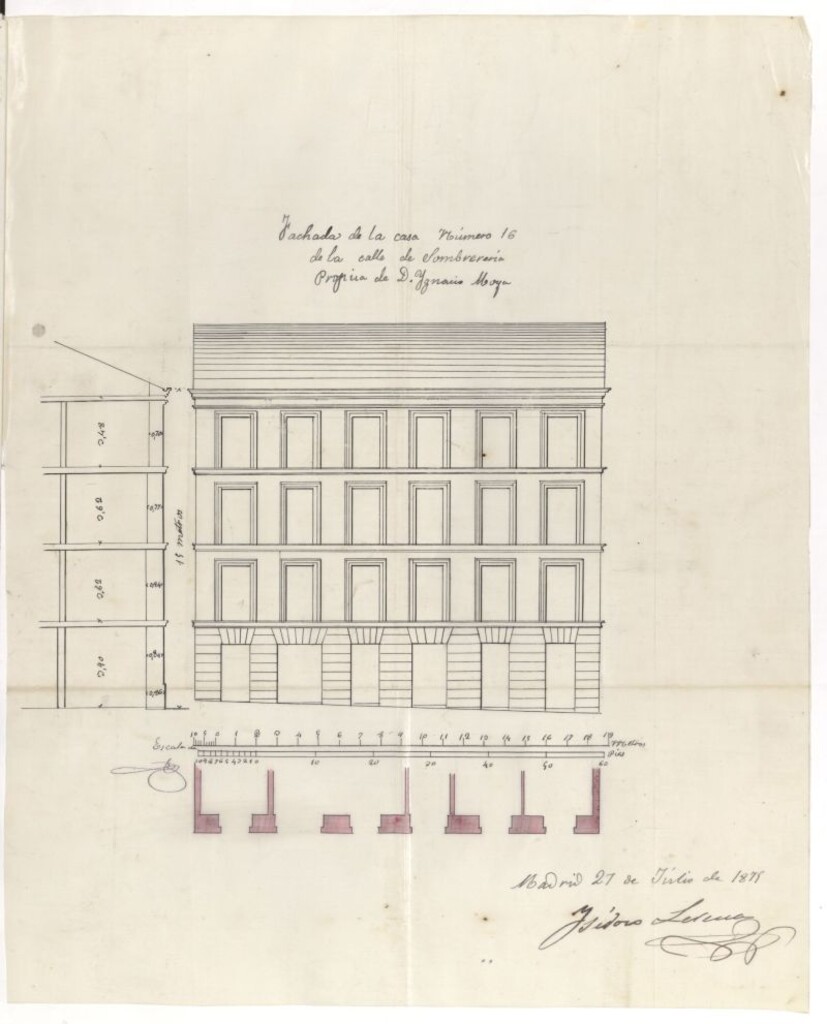Miniatura de D. Ignacio Moya, para construir de nueva planta en el solar nº 16 de la Calle de la Sombrería.