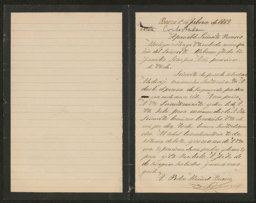 Miniatura de [Carta],1883 Febrero 1, Baeza a Rosario