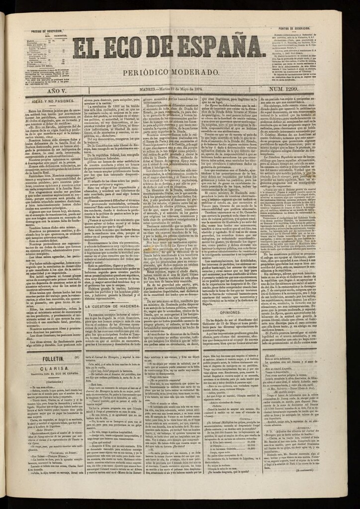 Miniatura de El Eco de España del 19 de mayo de 1874