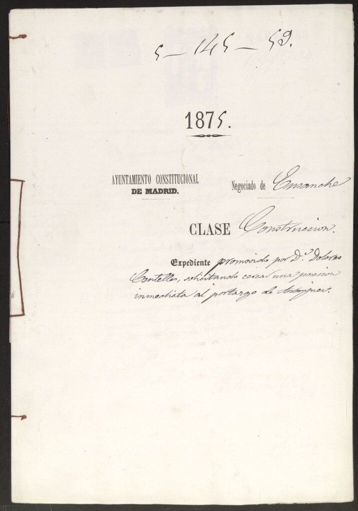 Miniatura de D.ª Dolores Centelles, solicitando cercar una posesión inmediata al portazgo de Aranjuez.