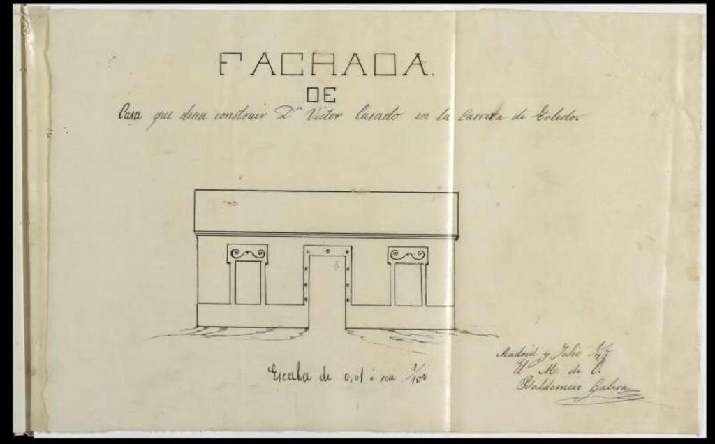 Miniatura de D. Victor Casado, solicitando levantar una casa en la proximidad de la Carretera de Toledo.