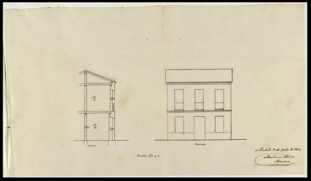 Miniatura de D. Mariano Val Giménez, solicitando permiso para levantar una casa en el barrio conocido por la Guindalera.