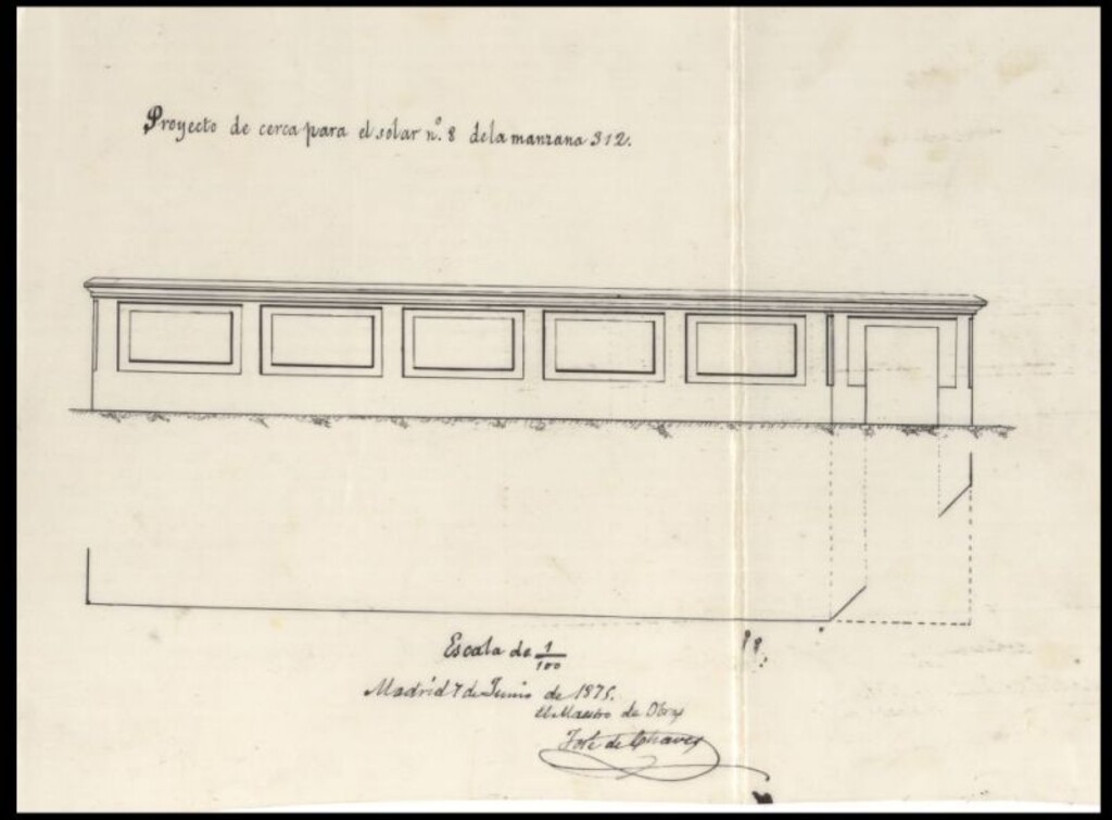 Miniatura de D. Agustín Bordería, solicitando cercar un solar de la manzana 312 del Ensanche.