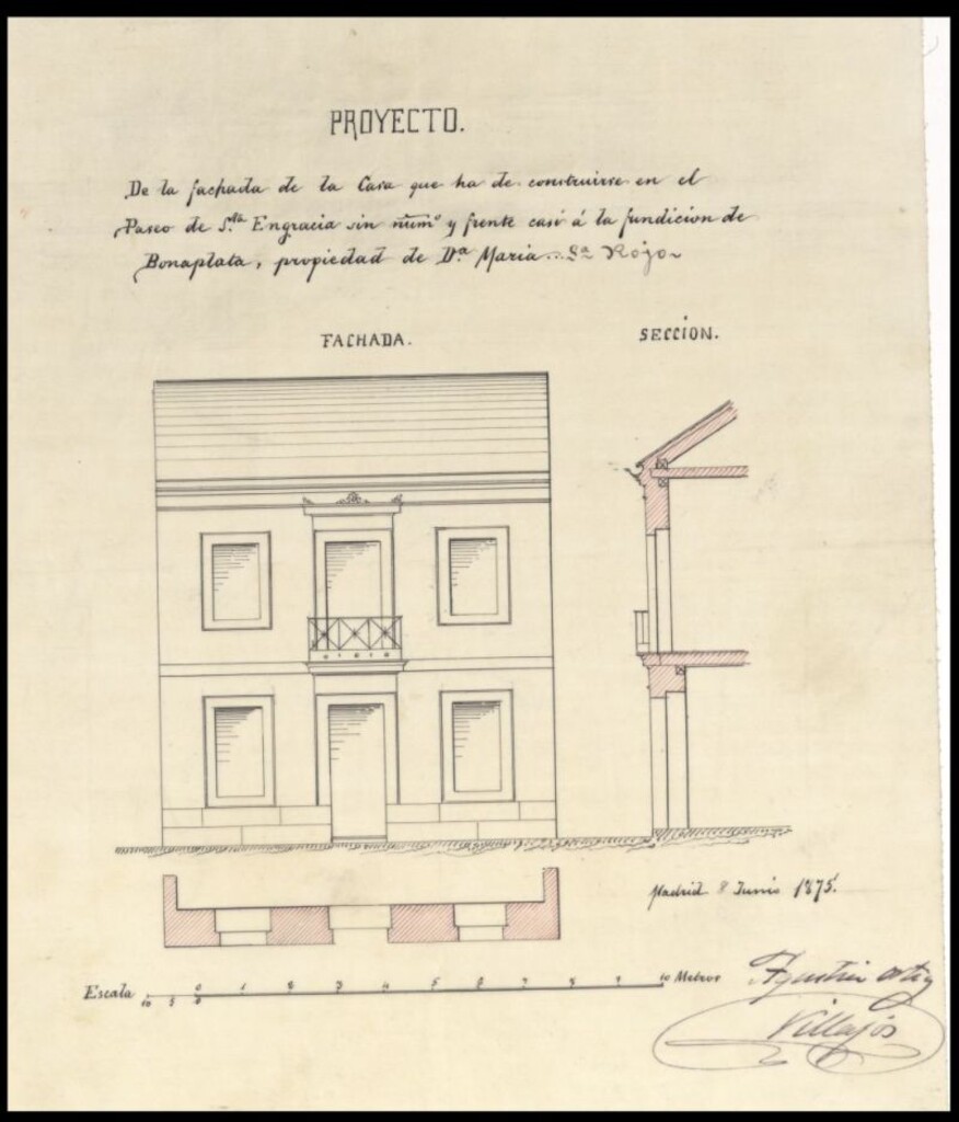 Miniatura de D.ª María García Rojo, para construir de nueva planta en la calle de Sta. Engracia.