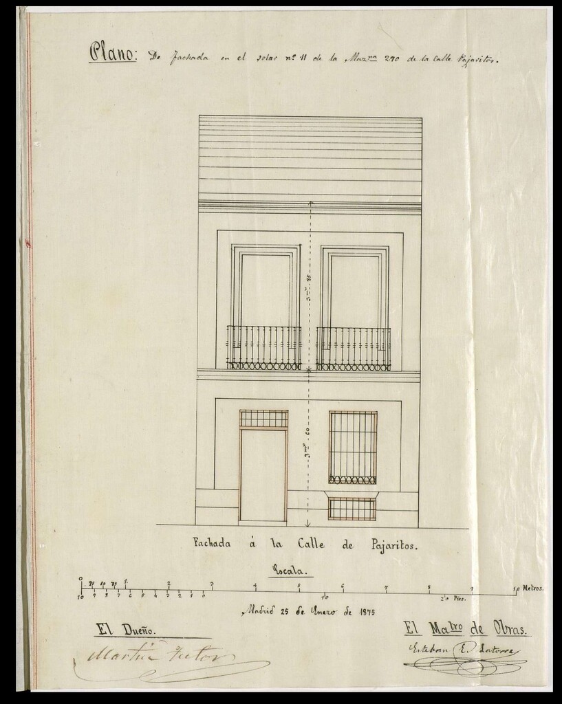 Miniatura de D. Martín Tutor, solicitando edificar una casa en la manzana 290, Carretera de Aragón.