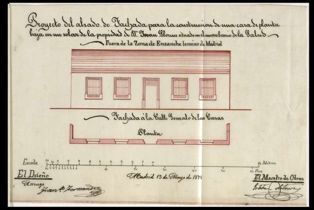 Miniatura de D. Juan Llorens, solicitando levantar una casa en el barrio denominado de la Salud.
