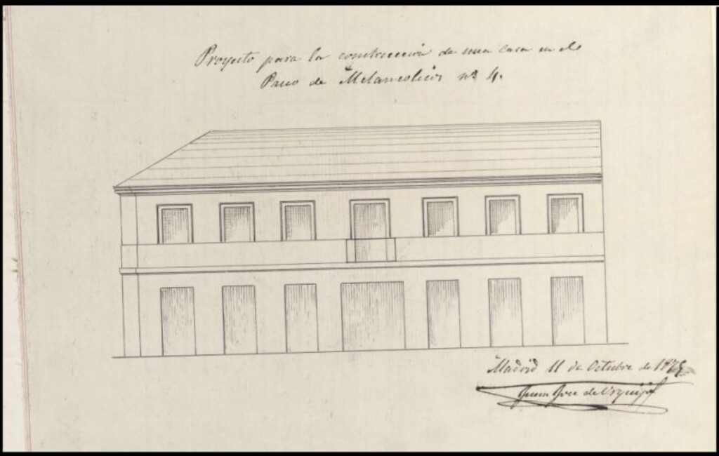 Miniatura de D. José Esteve y Amoros, pidiendo se le de a conocer las alineaciones y rasanes correspondientes al solar nº 4 del Paseo de los Melancólicos.