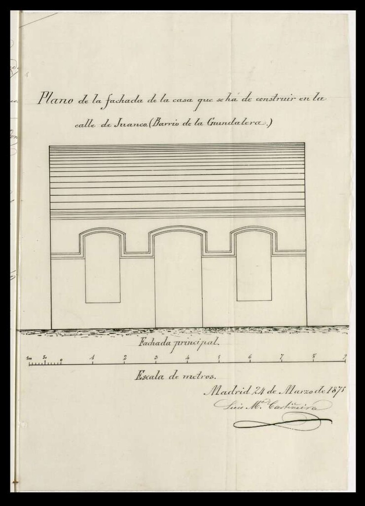 Miniatura de D. Leocadio Alvarez del Campo, solicitando levantar una casita en el sitio de la Guindalera.