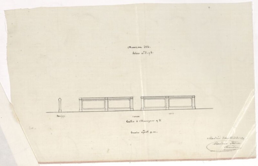 Miniatura de D. Pedro Riviere, solicitando permiso para edificar en la manzana 312.