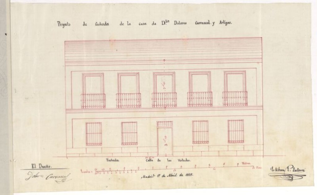 Miniatura de Dª Dolores Carrascal, solicitando permiso para edificar a la derecha del Paseo de Sta. Engracia.