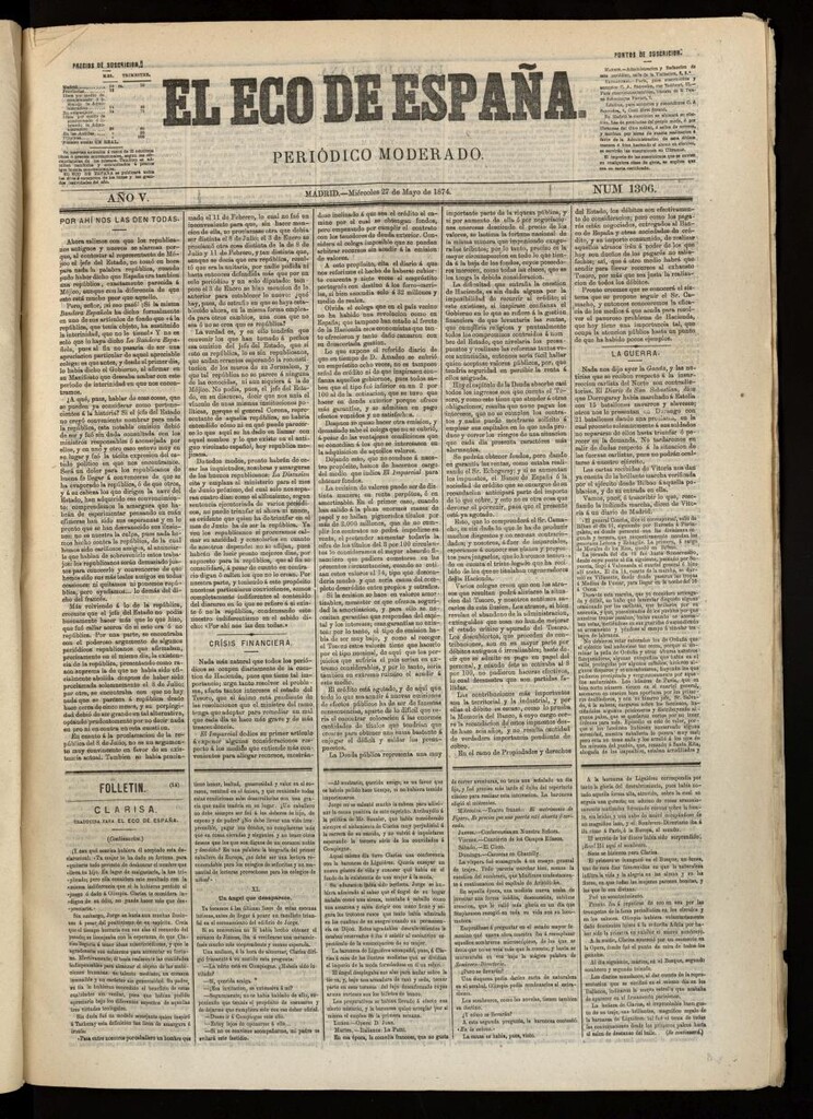 Miniatura de El Eco de España del 27 de mayo de 1874