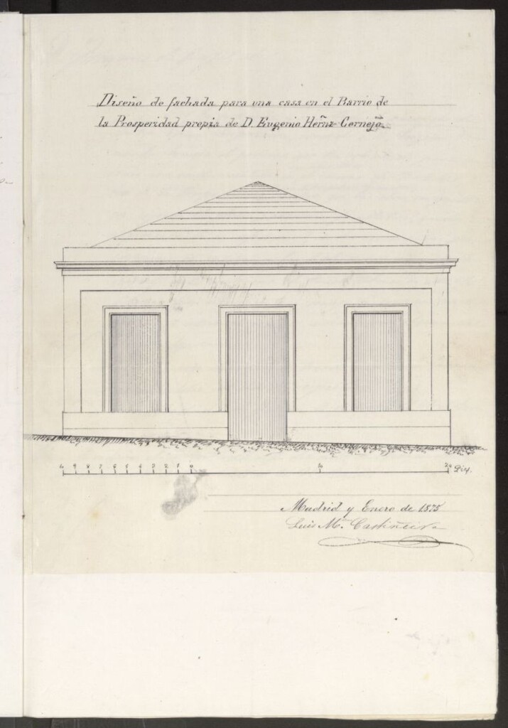 Miniatura de D. Eugenio Hernández Cornejo solicitando construir una casa-ventorro, en la Prosperidad, Camino de Hortaleza.