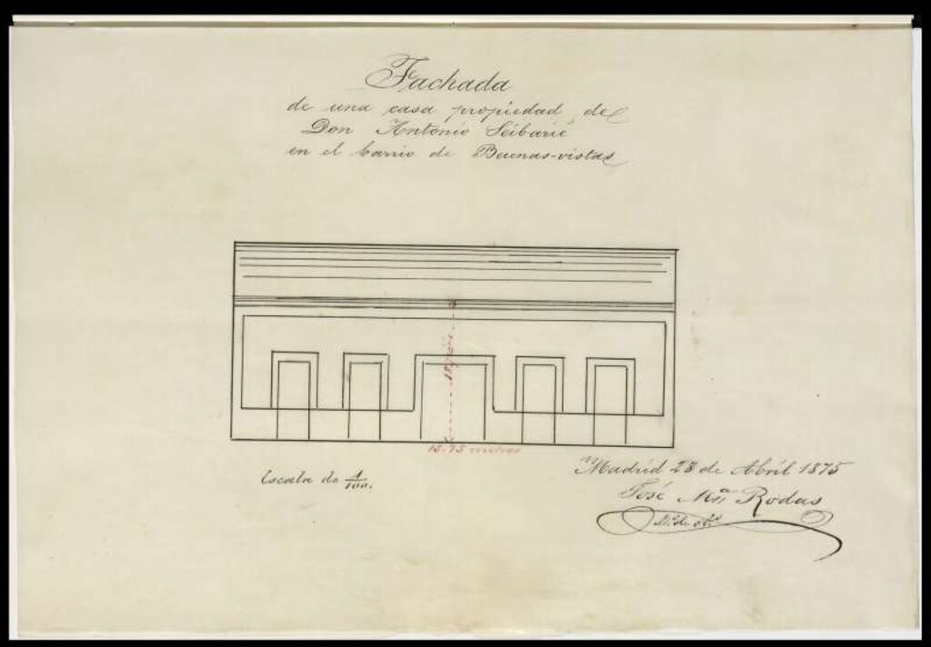 Miniatura de D. Antonio Seivane Bouza, solicitando levantar una pequeña casa a la derecha de los Cuatro Caminos, Carretera de Francia.