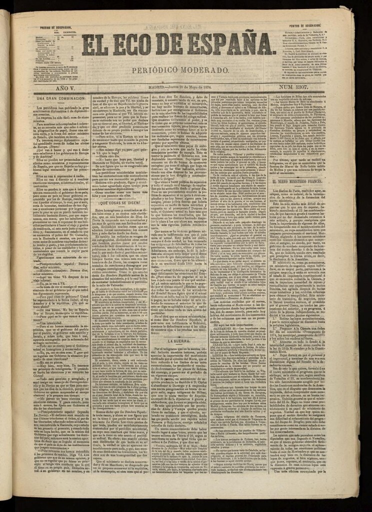 Miniatura de El Eco de España del 28 de mayo de 1874