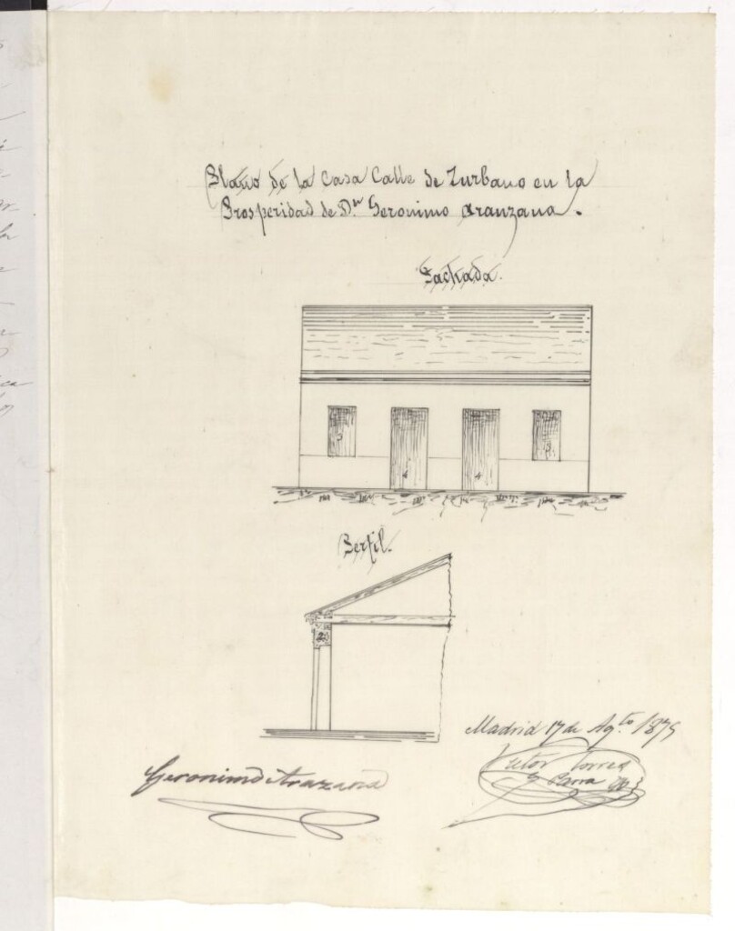 Miniatura de D. Gerónimo Aranzana, y Rodríguez, para construir una casilla en la "Prosperidad".